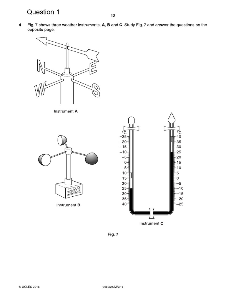 Test - Weather Instruments | PDF