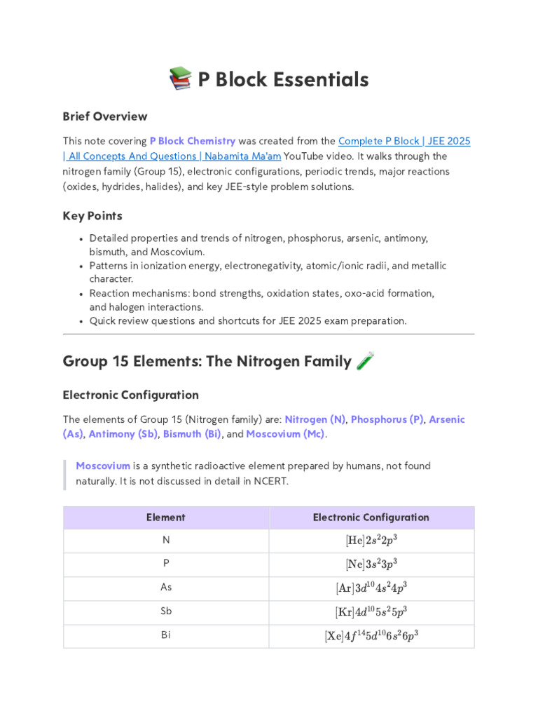 P Block | PDF