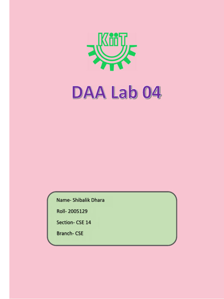 DAA Lab4 | PDF