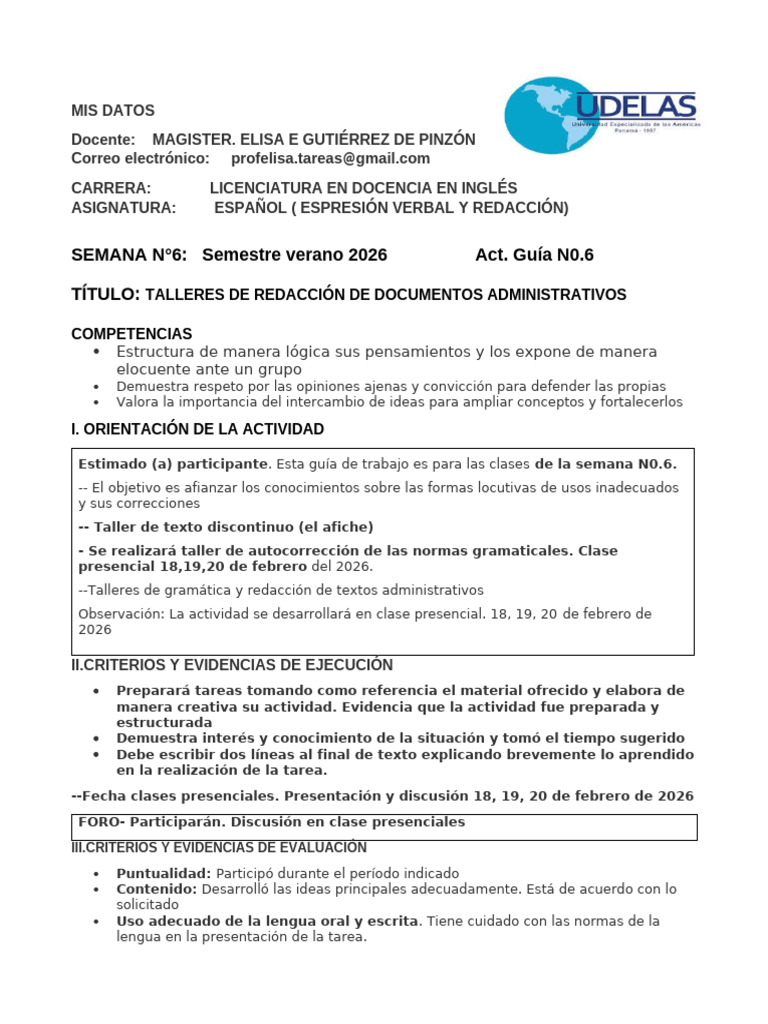 GUÍA N0.6 SEMANA N0.6. | PDF