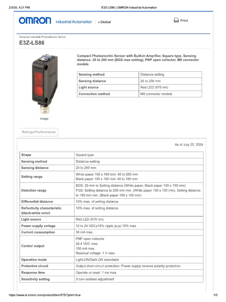 E3z LS86 | PDF