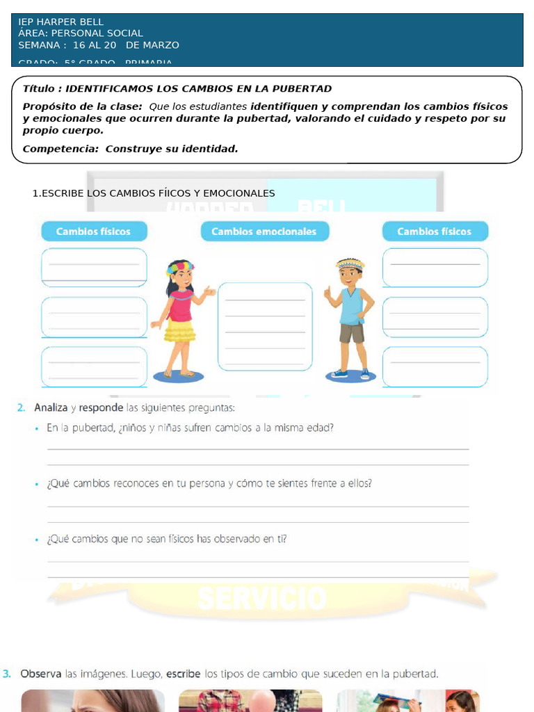 Fichas de Trabajo - Personal Social 5° Grado - 1603 - 0304 - 2026 | PDF