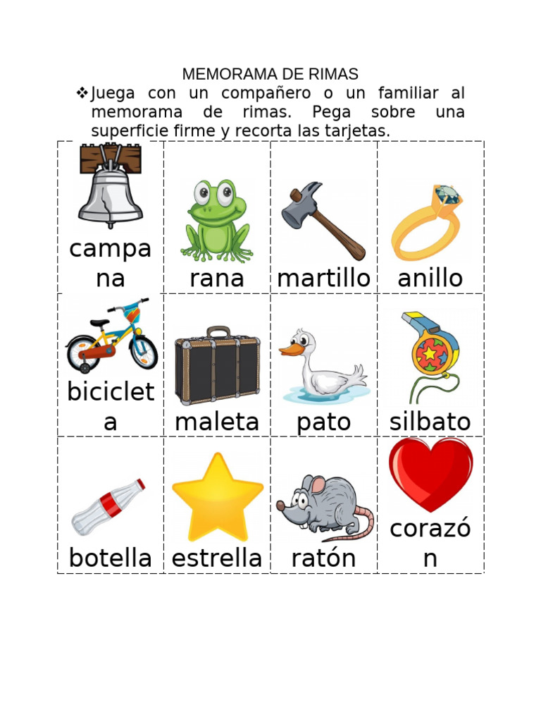 Memorama de Rimas | PDF
