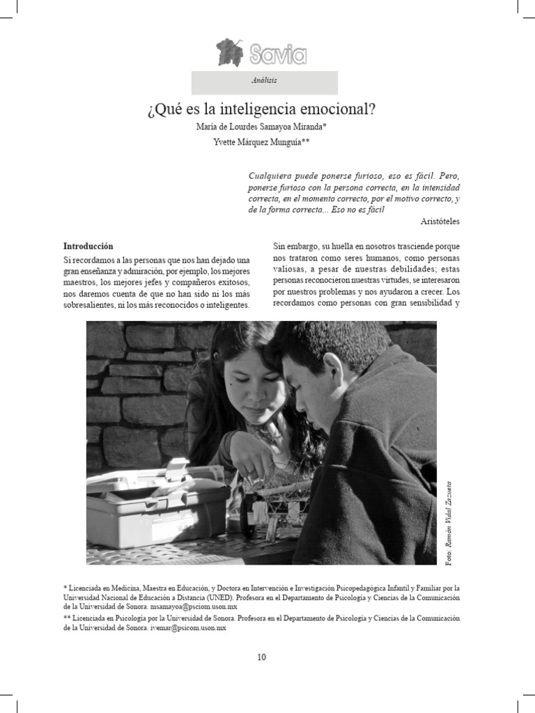 Int Emoc Savia | PDF | Inteligencia | Las emociones