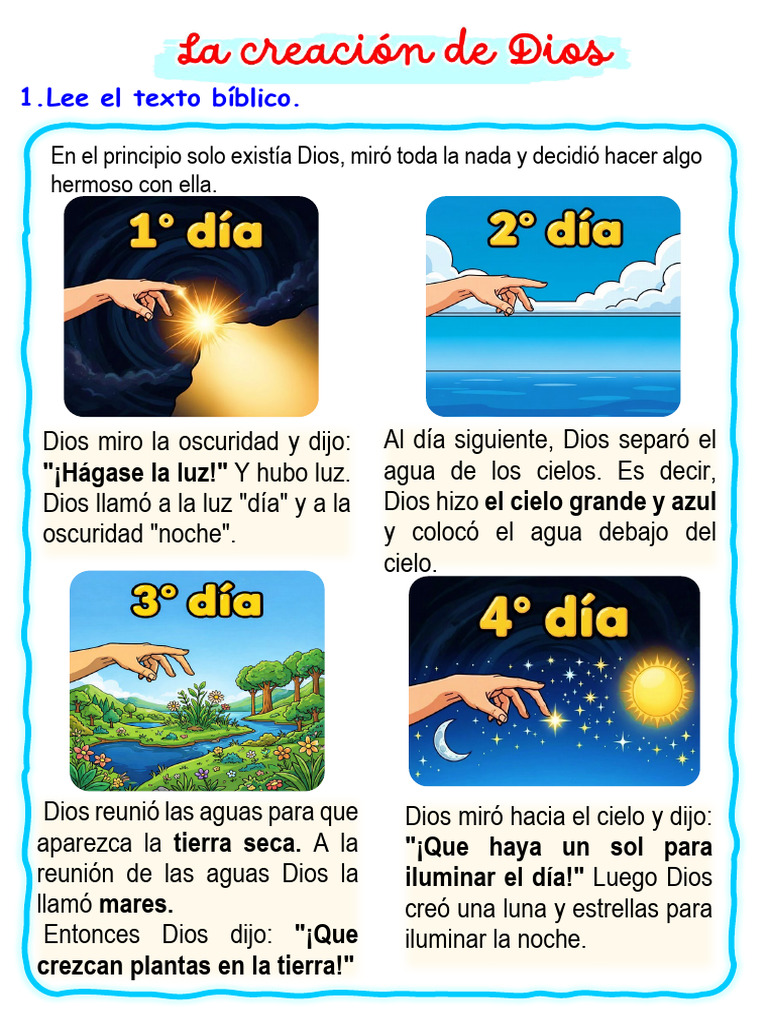 Ficha La Creación de Dios 17-03 | PDF