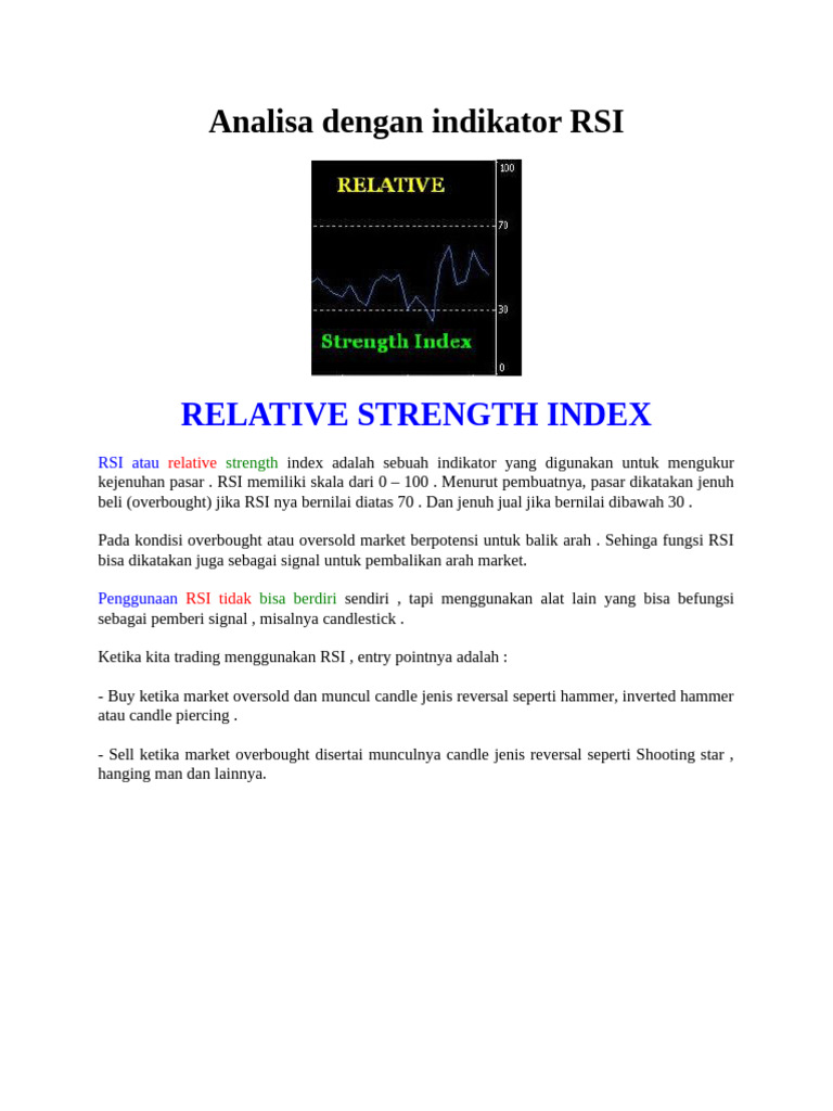 Analisa Dengan Indikator RSI | PDF