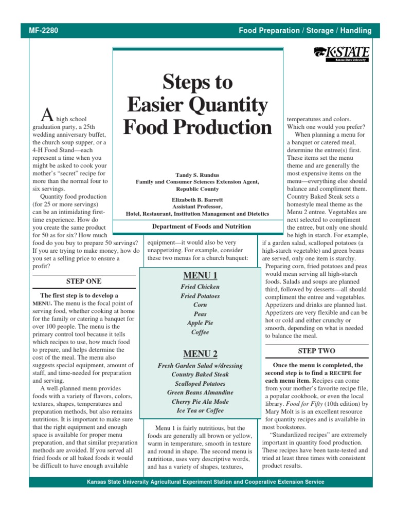 Catering Food Quantification | PDF | Menu | Baking