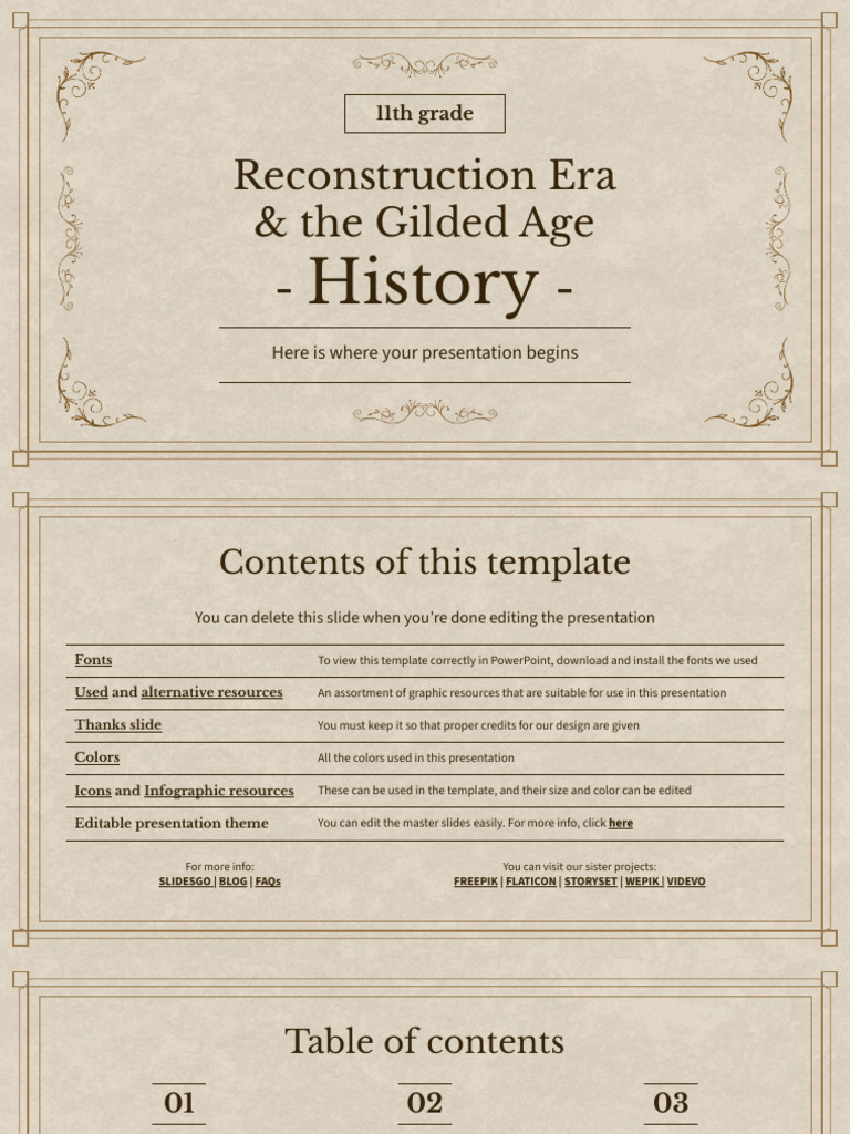 Reconstruction Era and The Gilded Age - History - 11th Grade - by ...