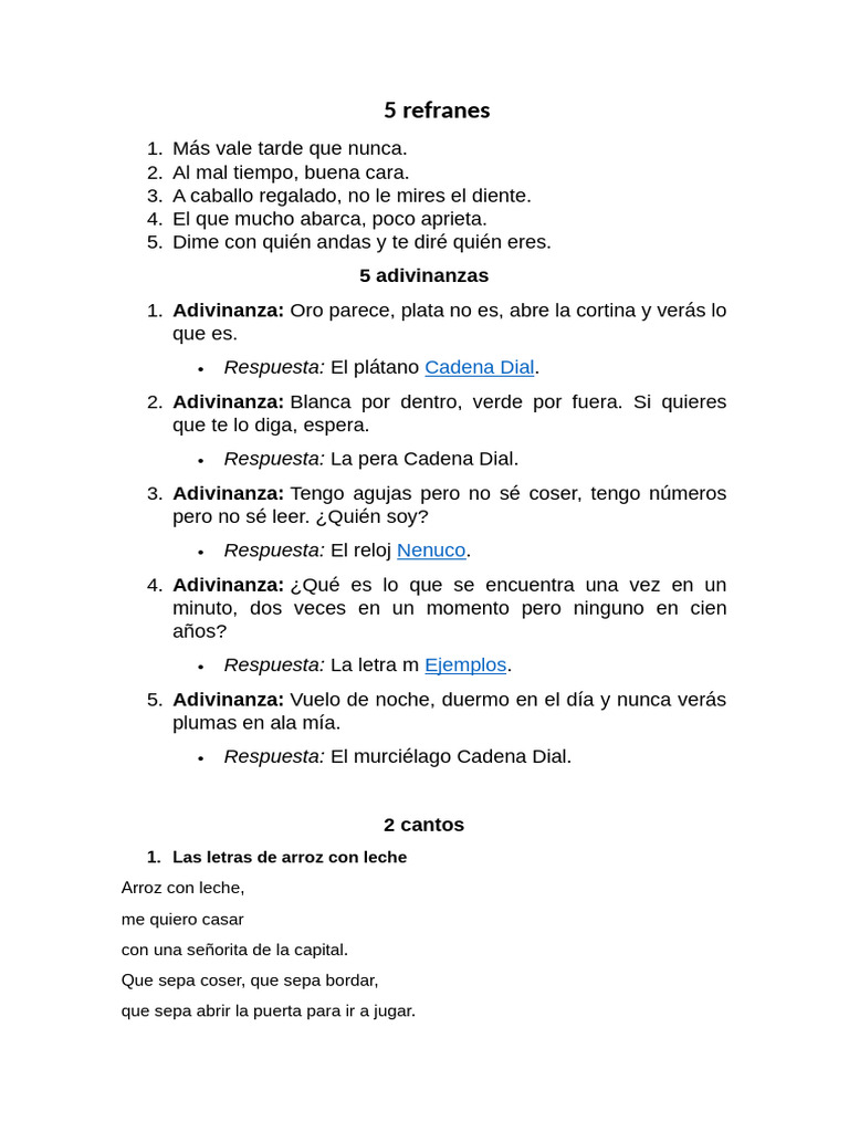 5 Refranes | PDF