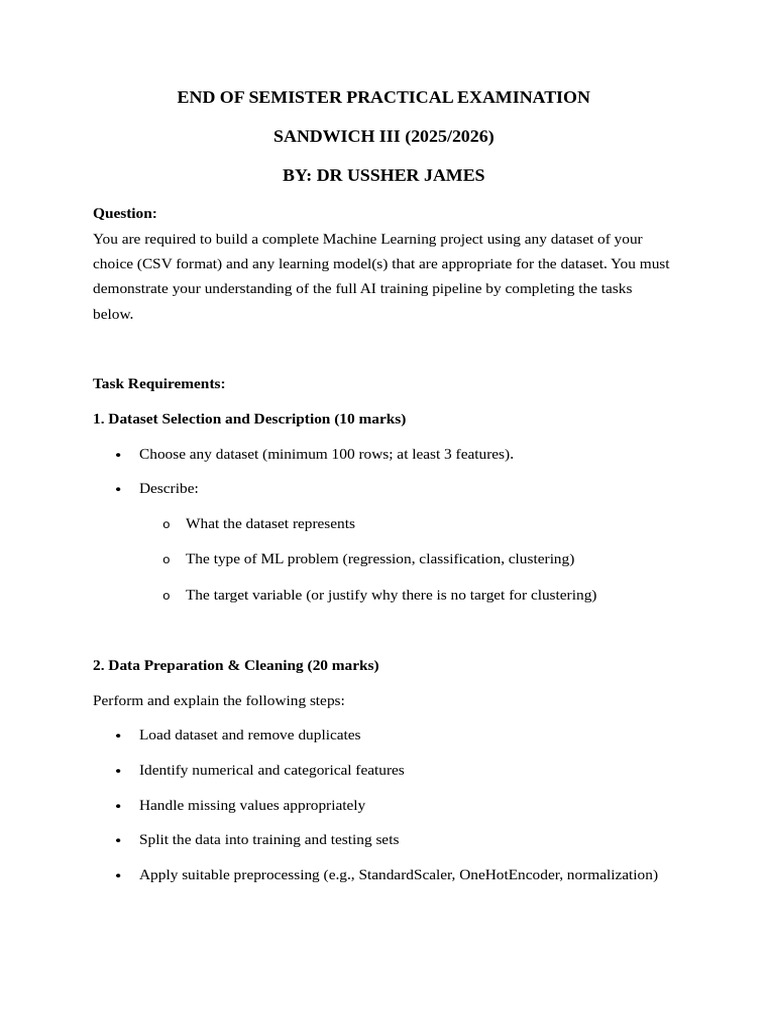 End of Semister Practical Examination | PDF