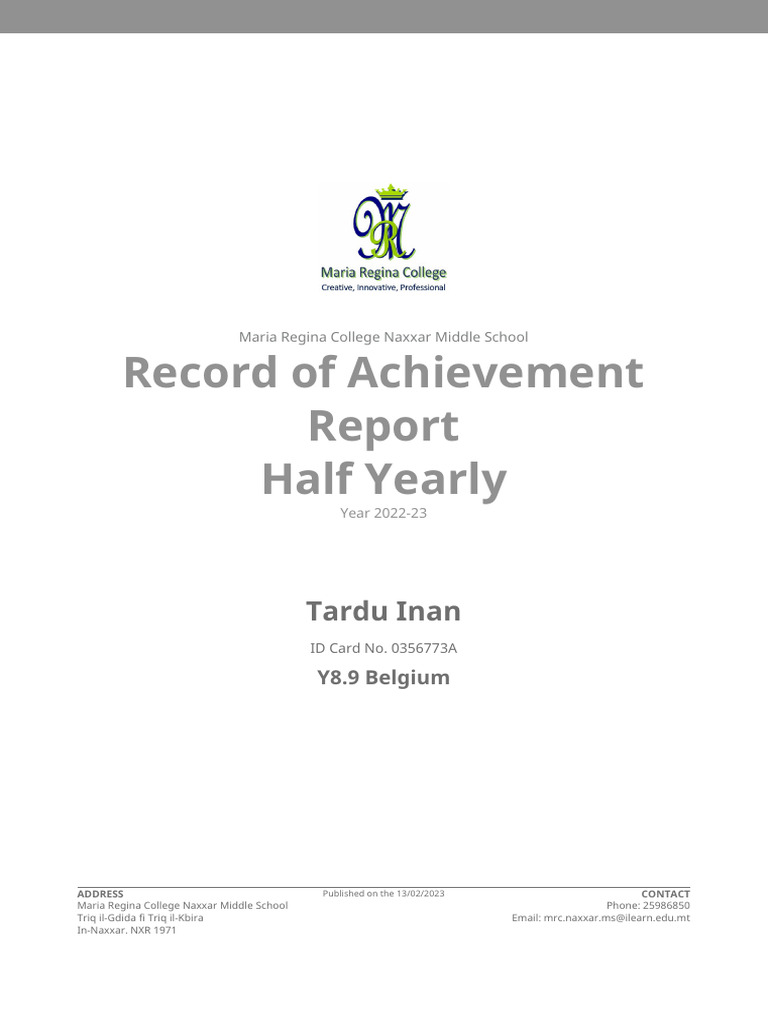2023 Half Yearly Tardu Inan | PDF