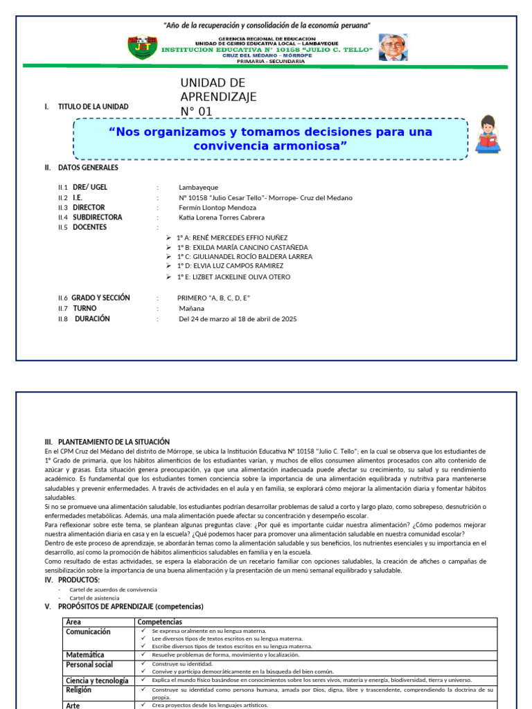 01 - Unidad de Aprendizaje 01 - 2025 | PDF | Aprendizaje | Geometría