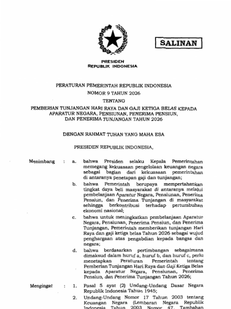 Perpu BPK Terbaru Maret 2026 | PDF