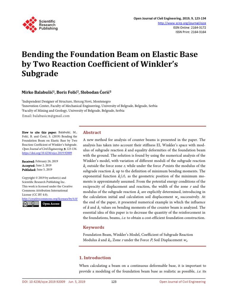 Bending The Foundation Beam On Elastic B | PDF