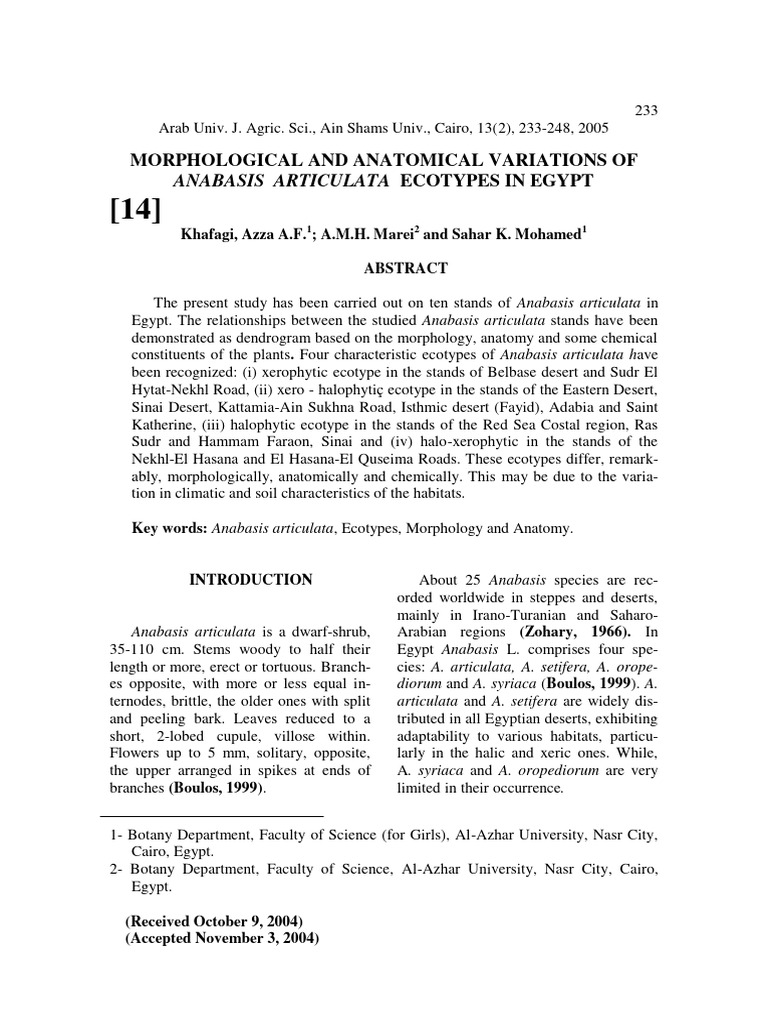 Morphological and Anatomical Variations | PDF