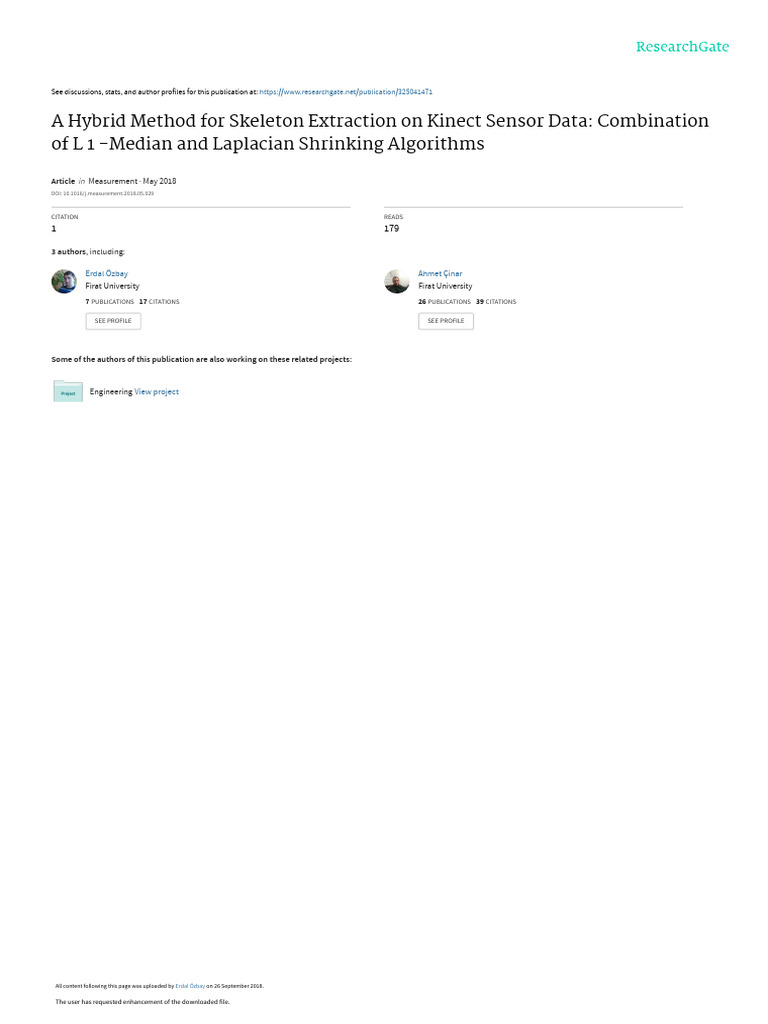 1 A Hybrid Method For Skeleton Extraction On Kinect Sensor Data ...