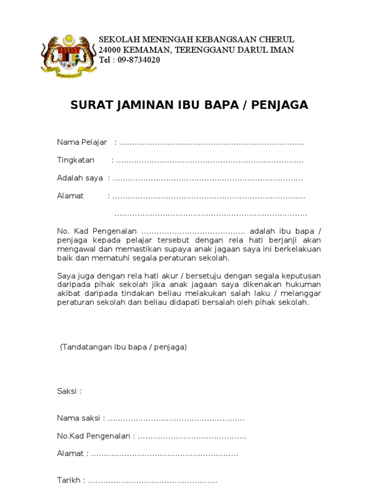 Format Surat Amaran Ponteng Sekolah 2017