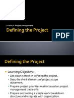 Defining The Project