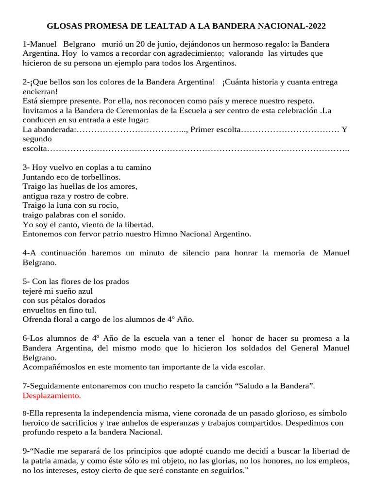 Promesa de Lealtad A La Bandera | PDF