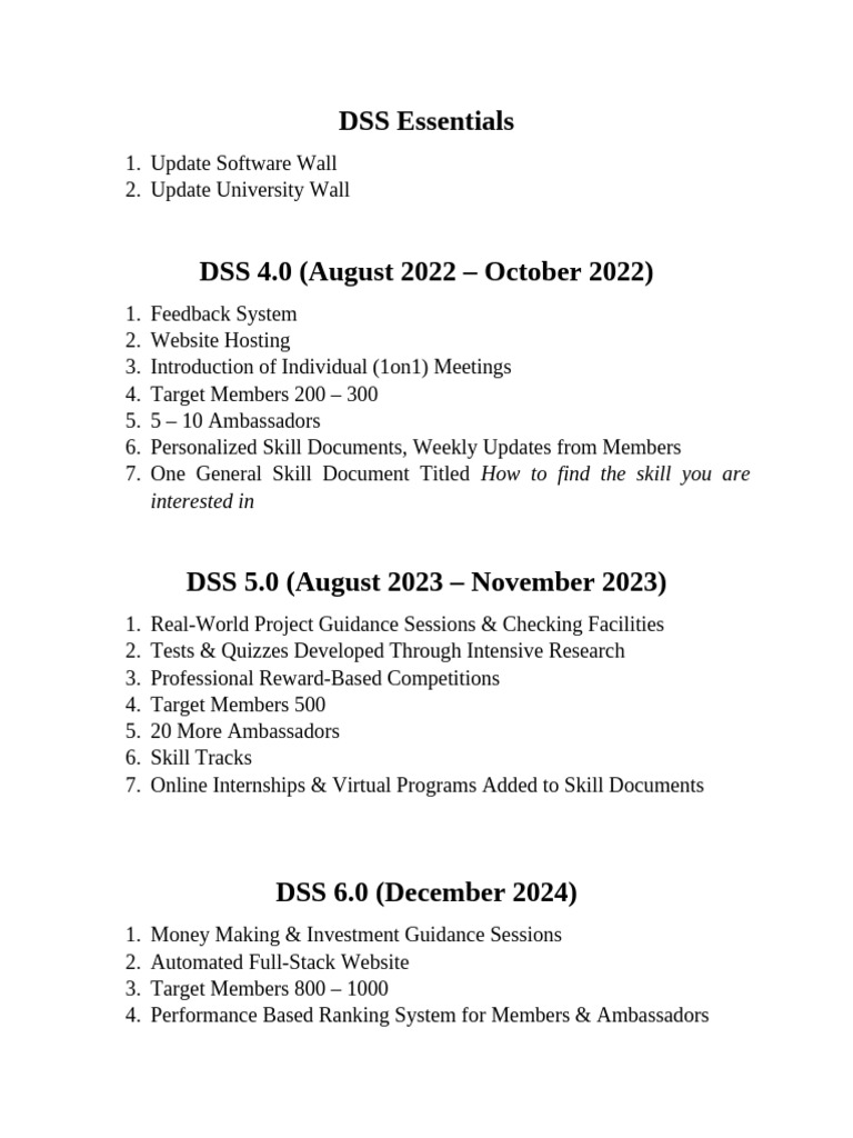 DSS Essentials | PDF
