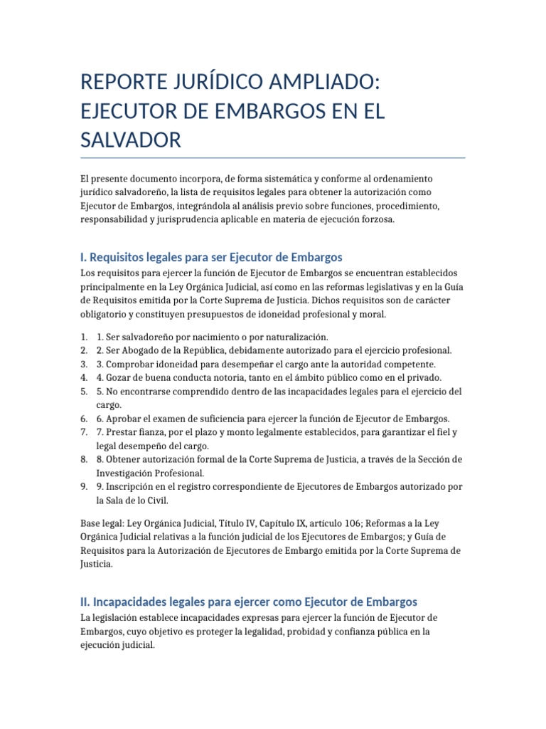 Reporte Ejecutor de Embargos Con Requisitos | PDF | Ley Pública | Gobierno