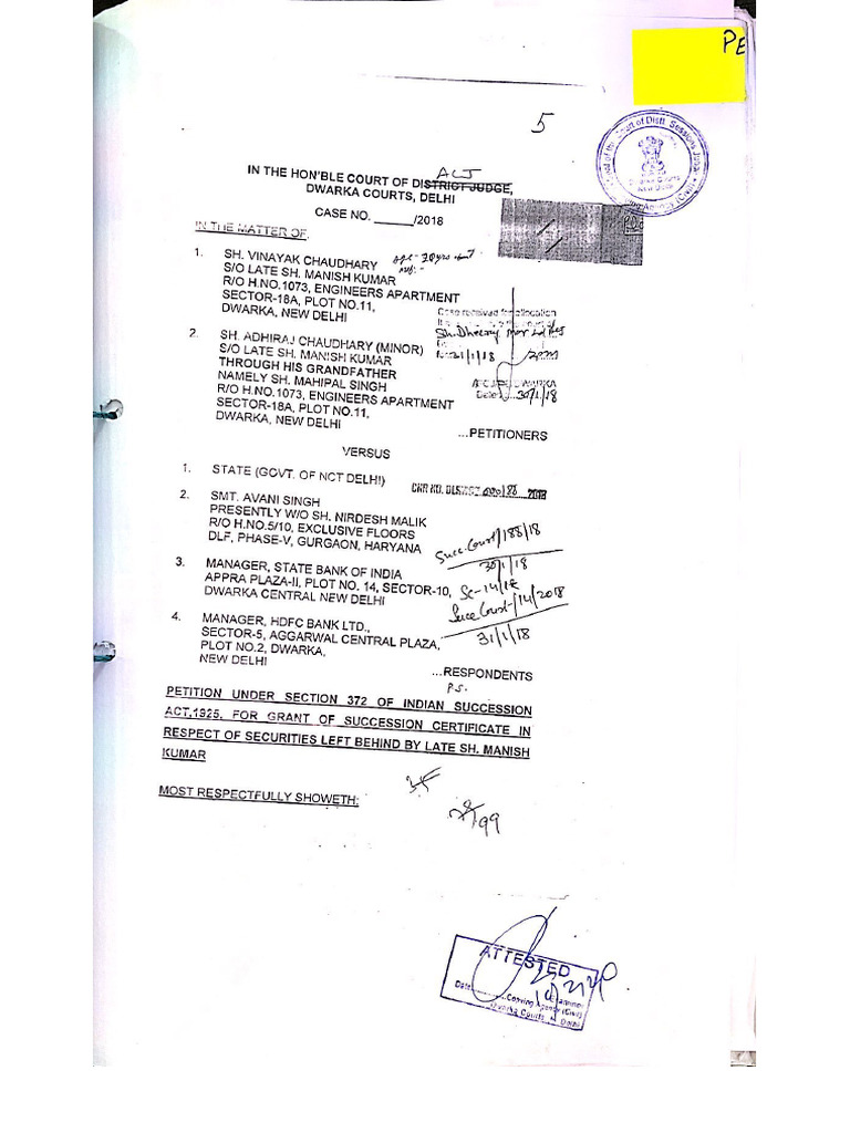 Format of Succession Application | PDF
