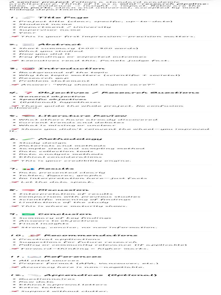 Ideal Senior Project Structure | PDF