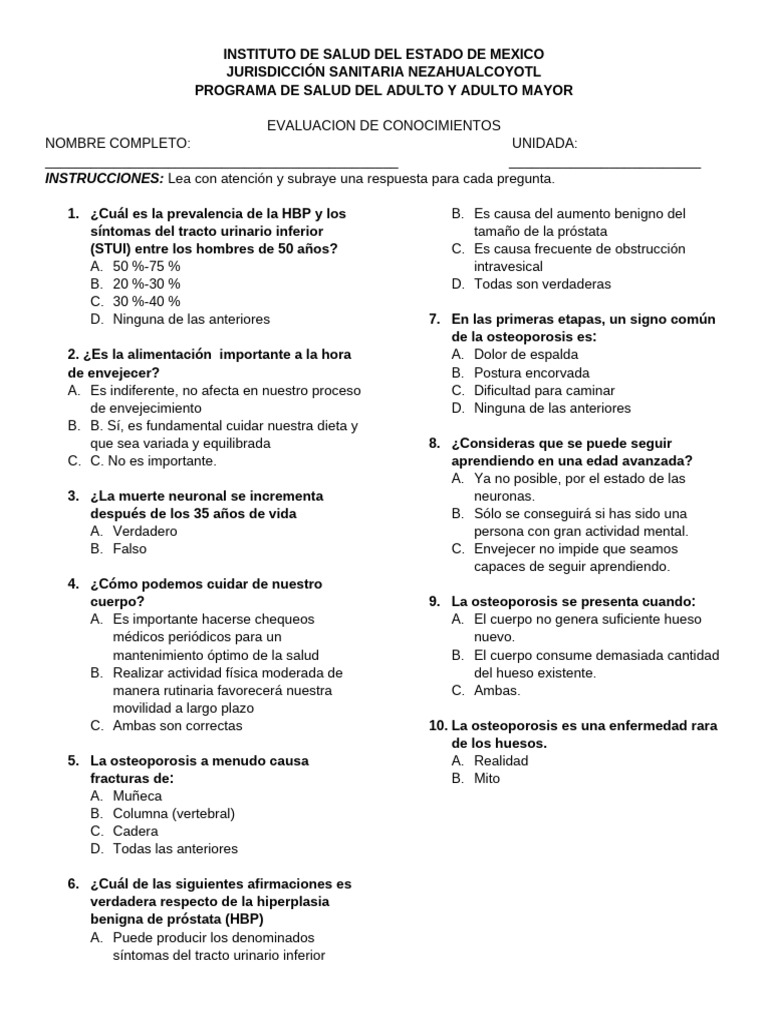 Examen de Pasaa | PDF
