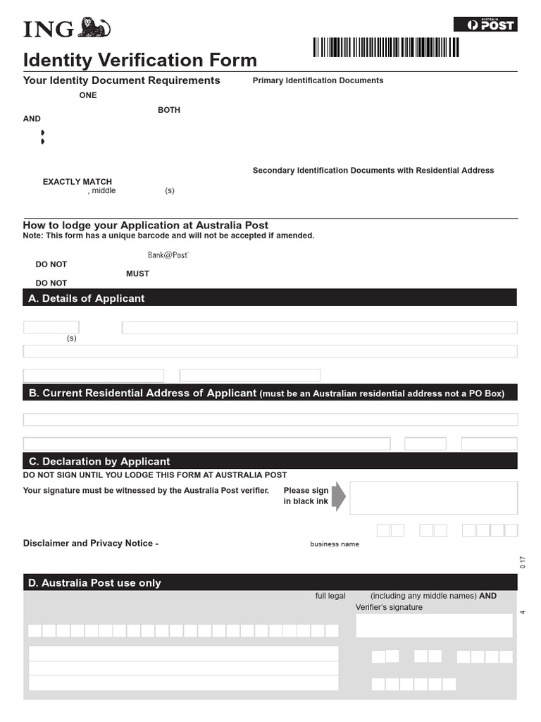 123auspost Form | PDF