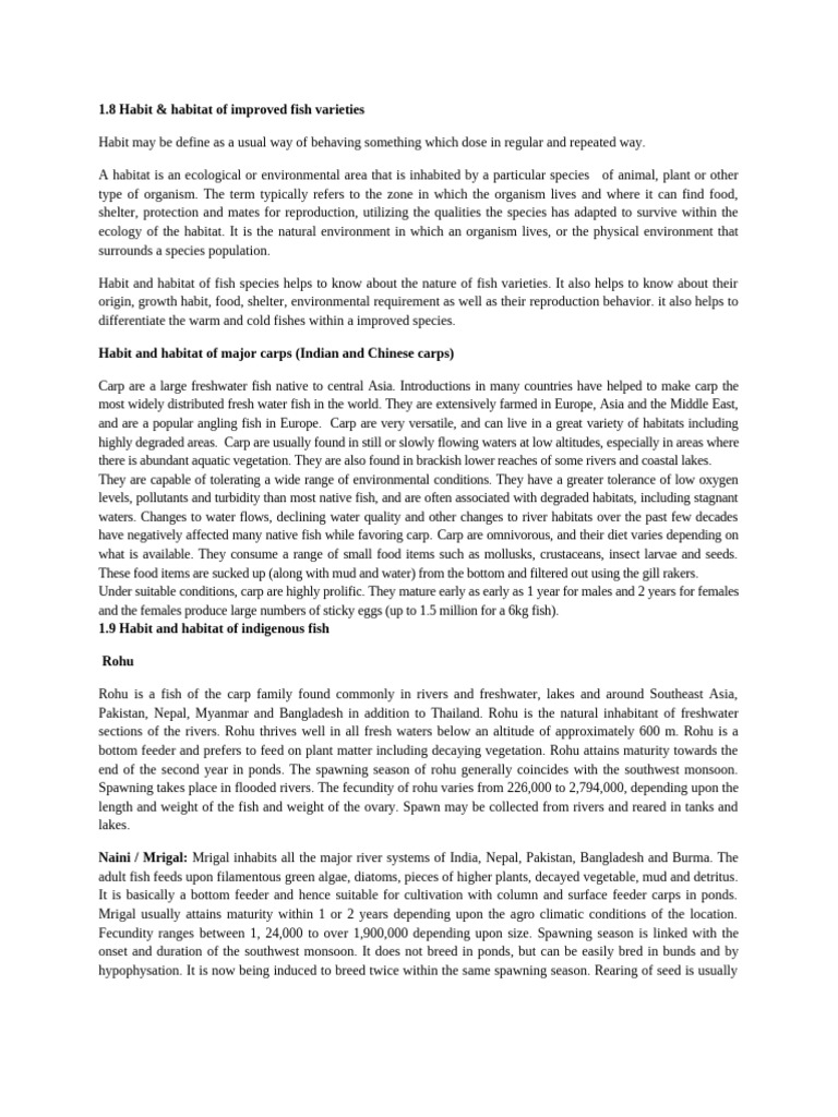 Biology of Fish | PDF