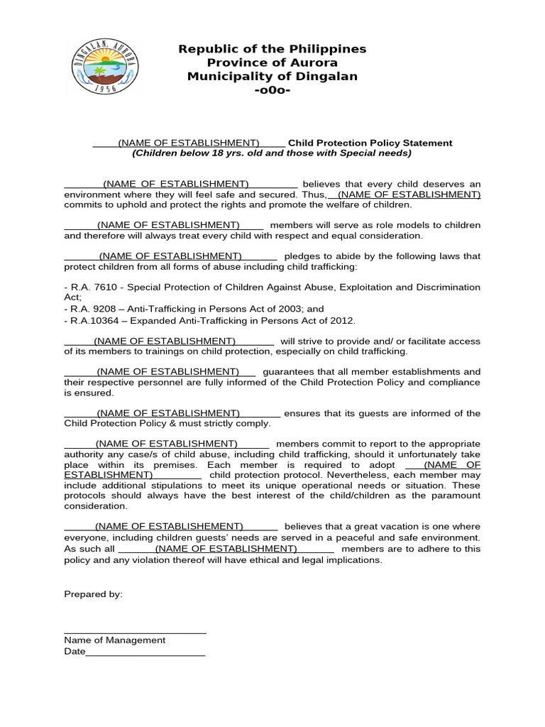 Child Protection Policy Statement | PDF