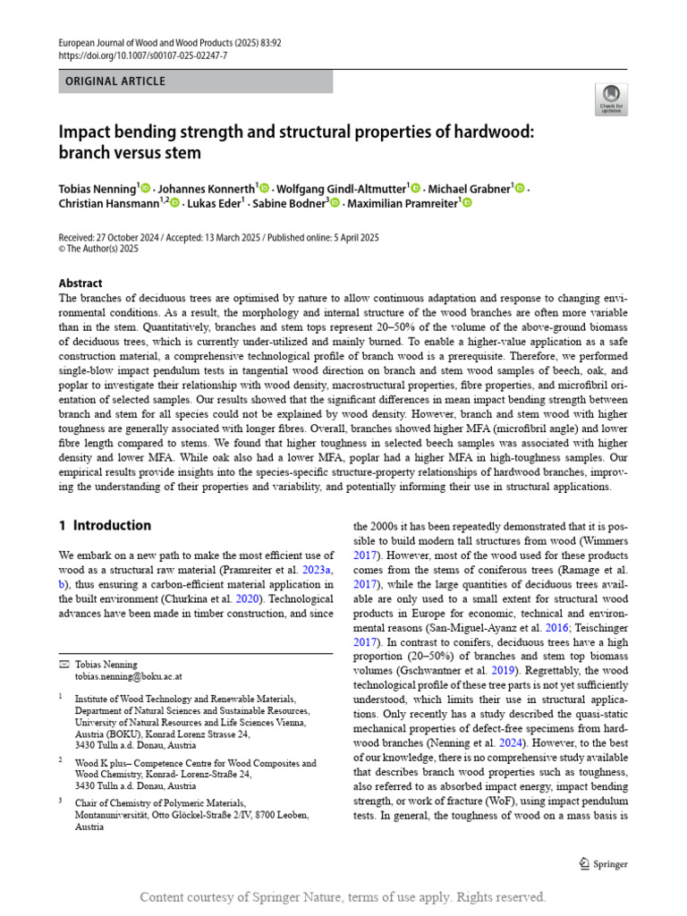Impact Bending Strength and Structural Properties | PDF