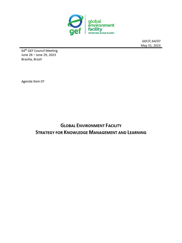 EN - GEF - C.64 - 07 - GEF Strategy For Knowledge Management and ...