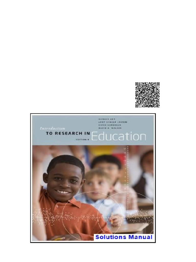 Introduction To Research in Education 9th Edition Ary Solutions Manual ...