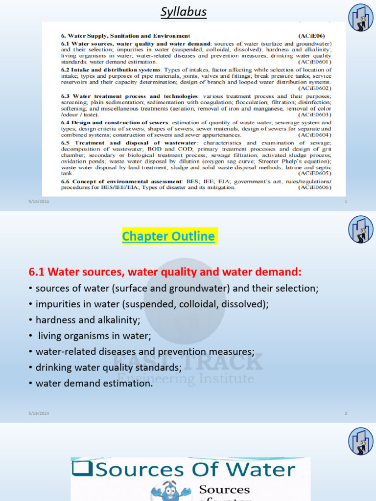 6.1 Water Sources, Water Quality and Water Demand - B5 | PDF | Aquifer ...