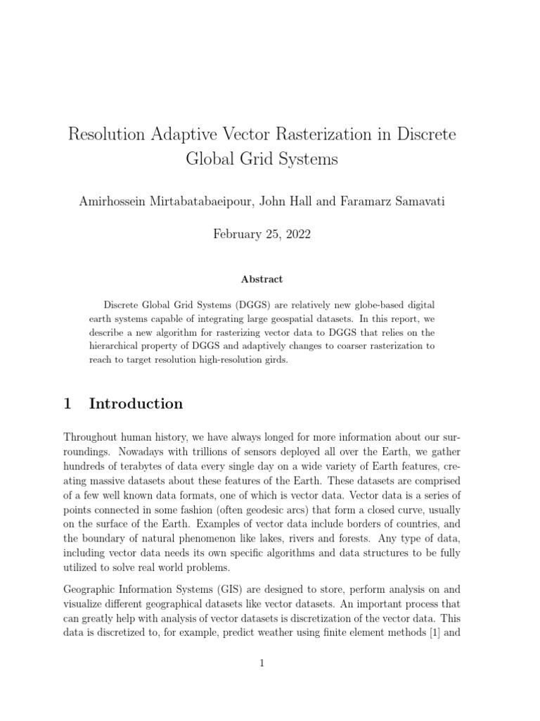 Resolution Adaptive Vector Rasterization in DGGS | PDF