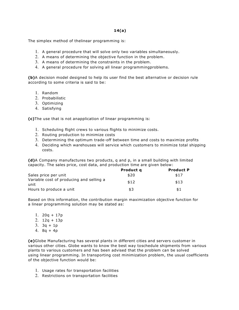 New Microsoft Office Word Document | PDF | Linear Programming | Loss ...