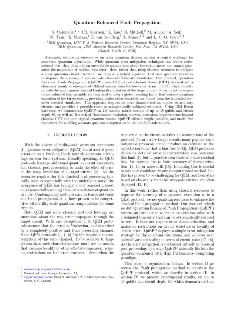 Quantum Enhanced Pauli Propagation | PDF | Quantum Computing | Monte ...