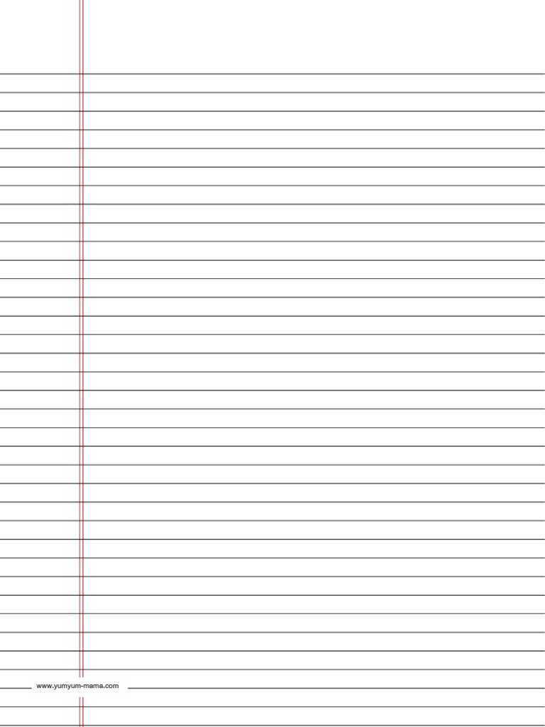 Printable Lined Paper College-Ruled On Letter-Sized Paper in Portrait ...