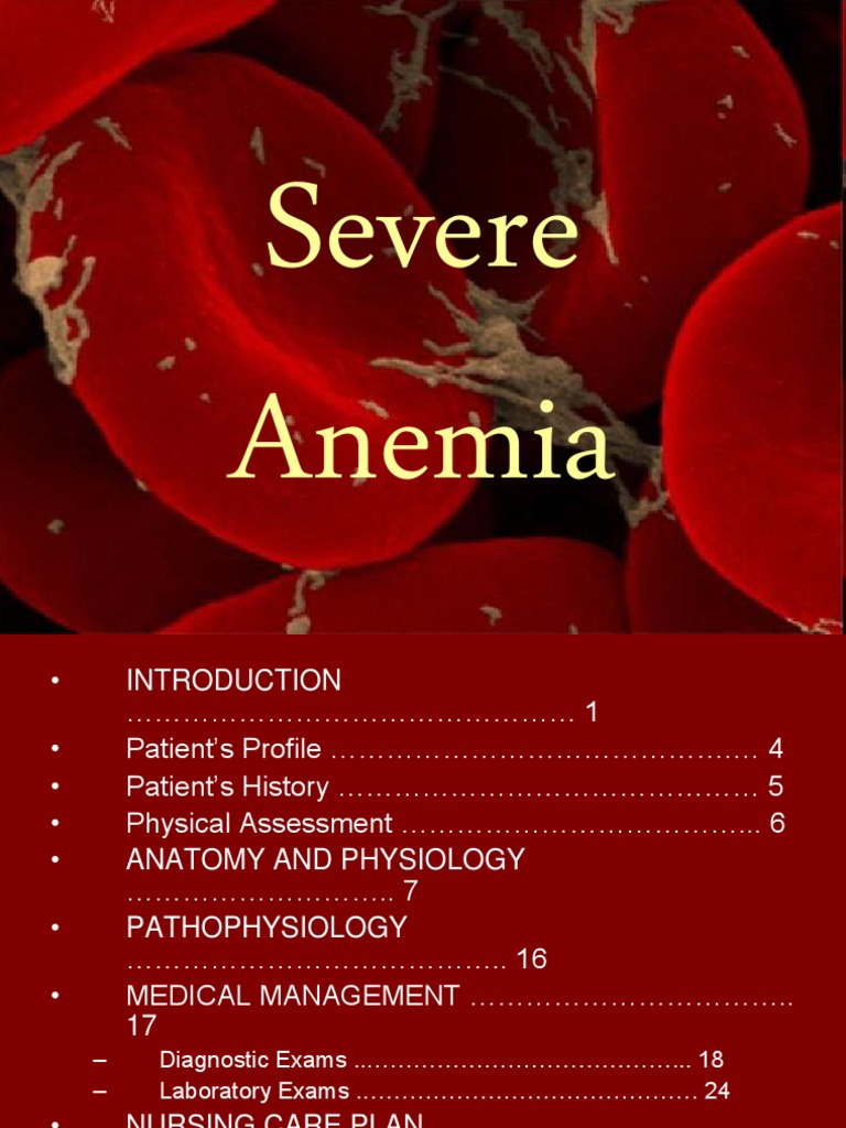 Severe Anemia Anemia White Blood Cell