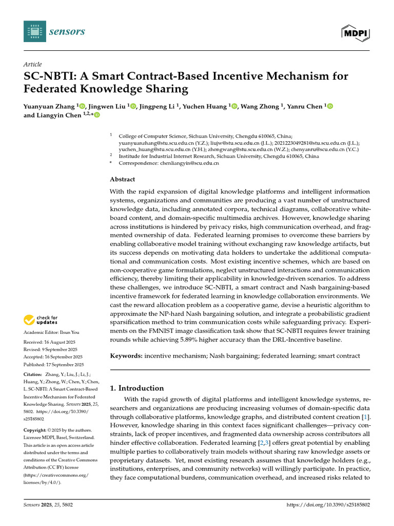 SC-NBTI A Smart Contract-Based Incentive Mechanism For Federated ...