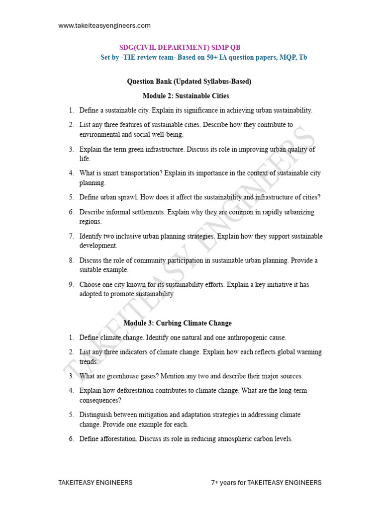 SDG Question Bank Hallbaaavi | PDF