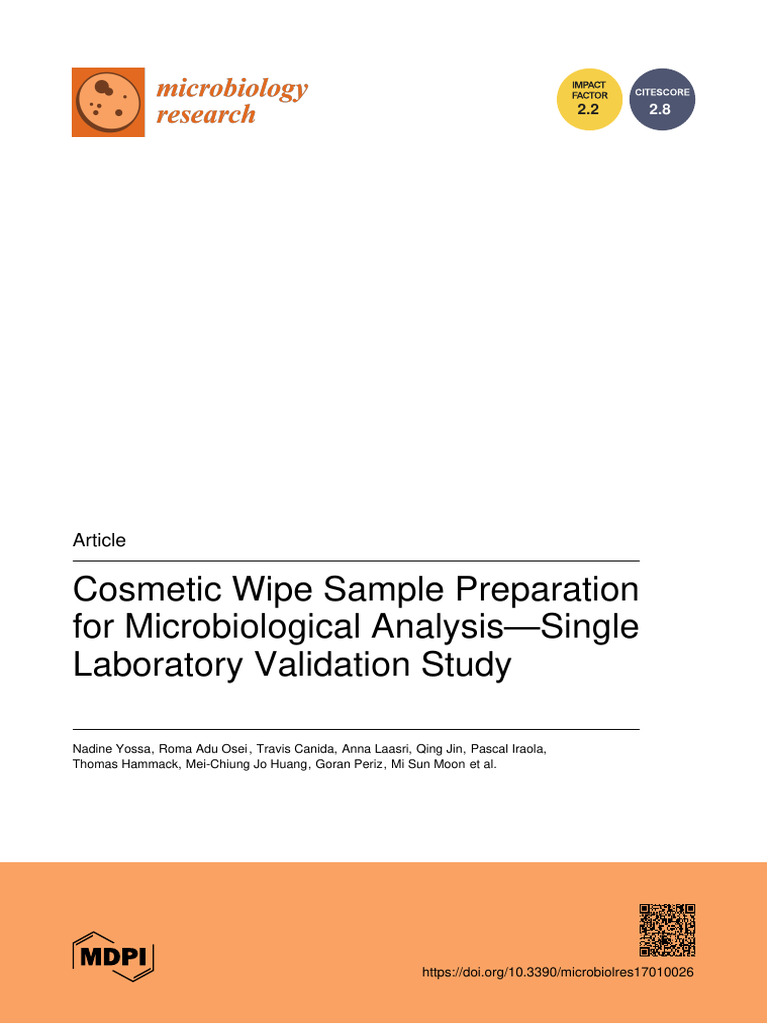 Cosmetic Wipe Sample Preparation For Microbiological Analysis-Single ...