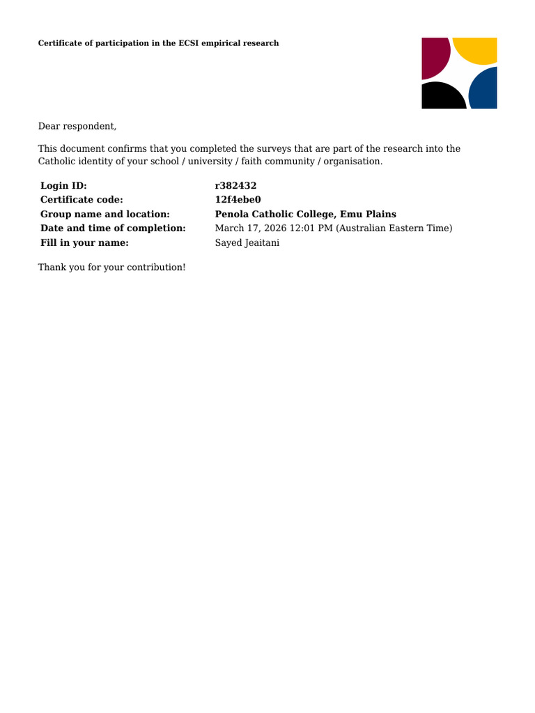 ECSI Certificate r382432 | PDF