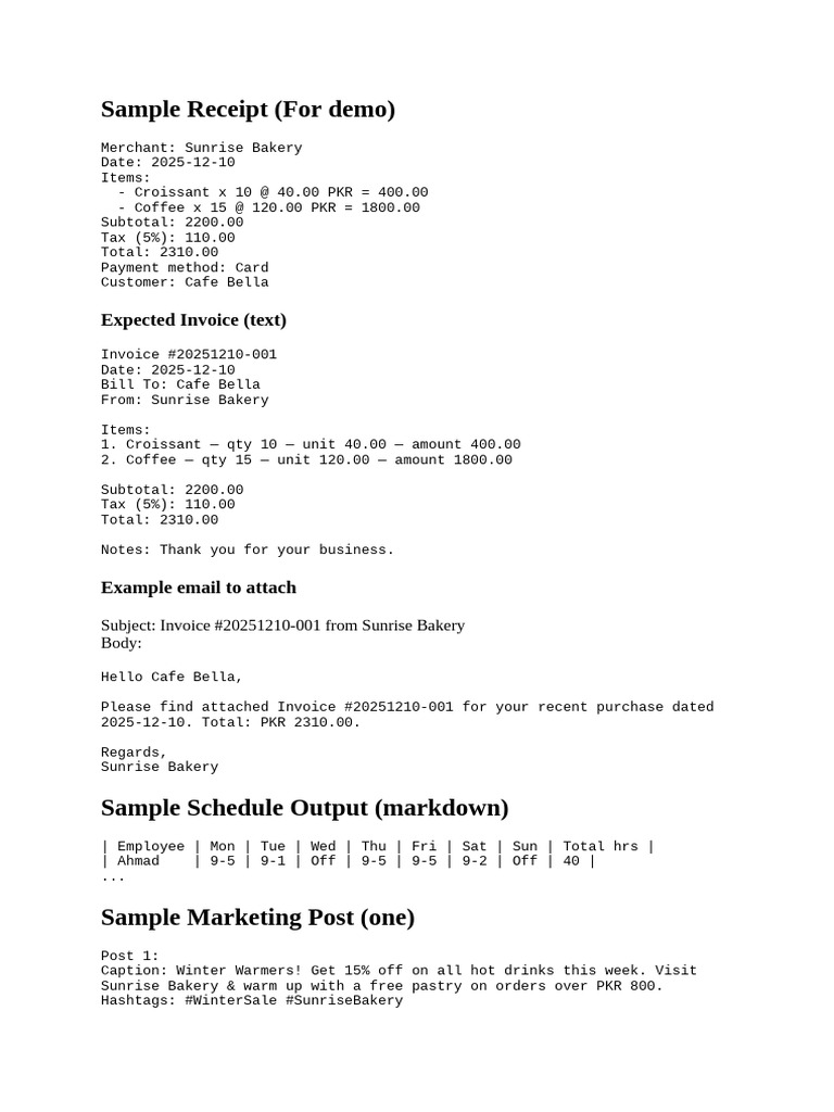 Sample Receipt | PDF