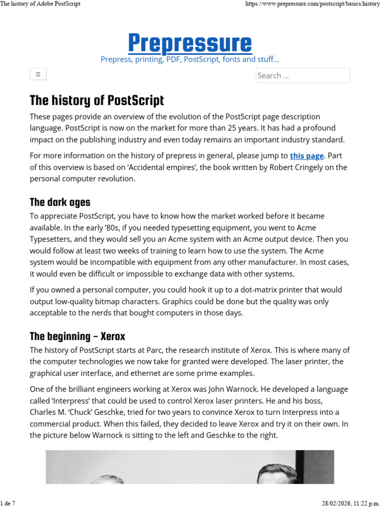 The History of Adobe PostScript | PDF | Printing | Graphic Design