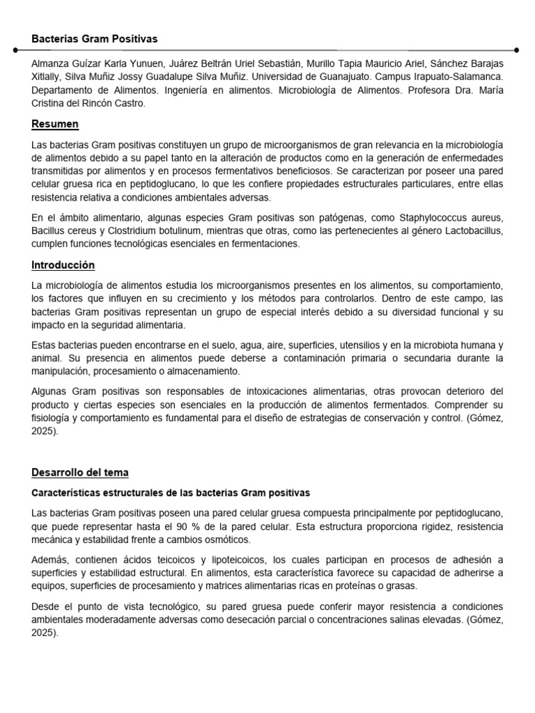 Bacterias Gram Positivas | PDF | Las bacterias | Bacterias Gram Positivas