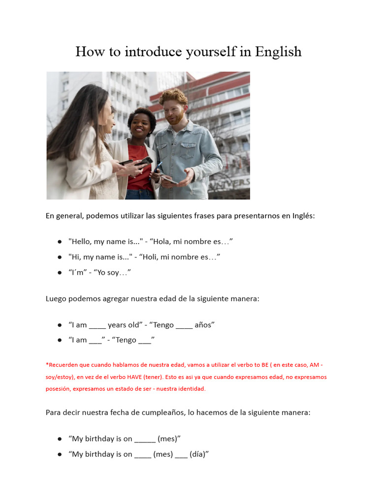 How To Introduce Yourself in English | PDF