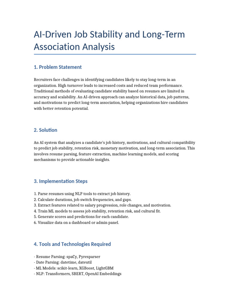 AI Job Stability Analysis Report | PDF