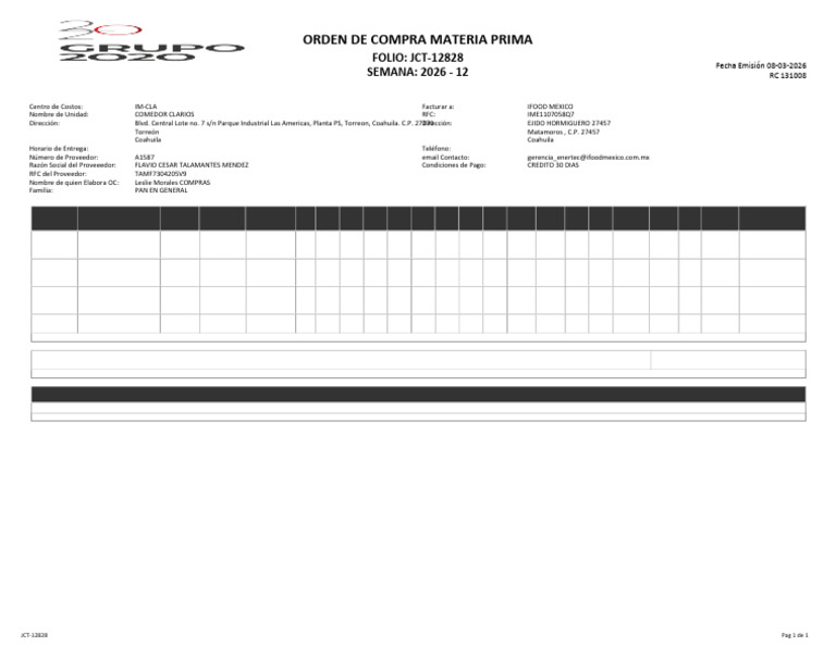 OrdenCompraMP JCT-12828 | PDF